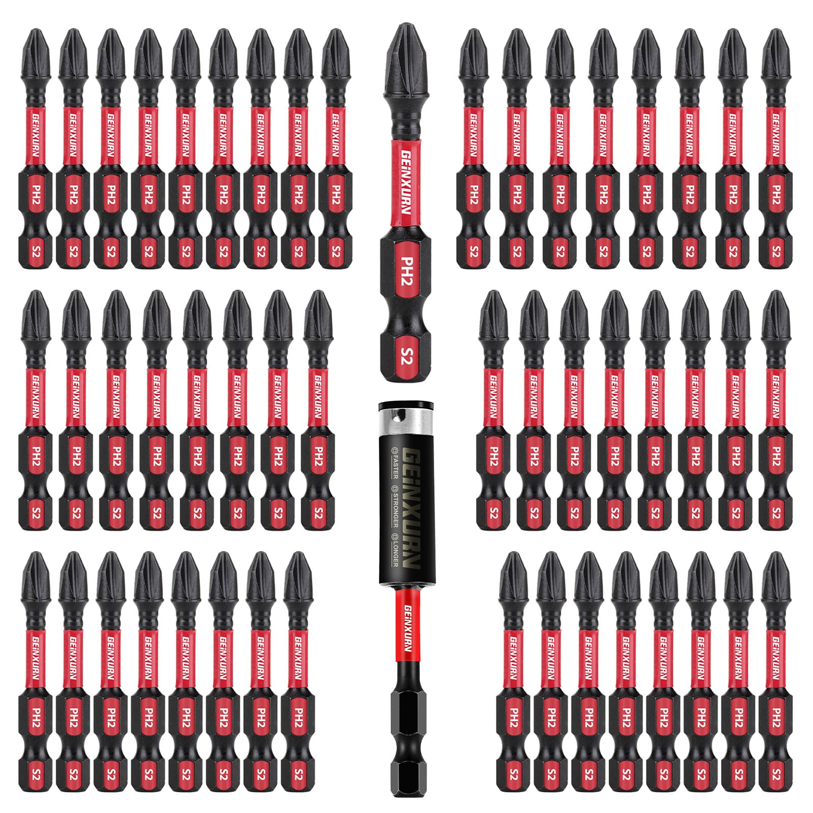 Geinxurn Impact Tough #2 Phillips 2 in. Insert Driver Bits Geinxurn Impact Tough #2 Phillips 2 in. Insert Driver Bits